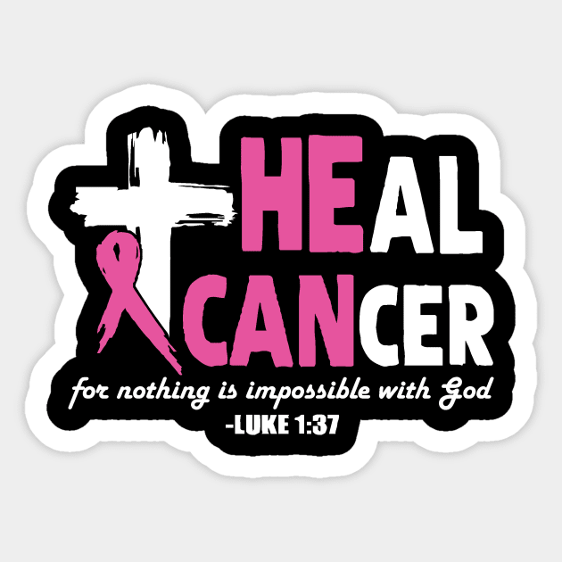 Heal Cancer God Jesus Cross Sticker by The WYLD Tribe